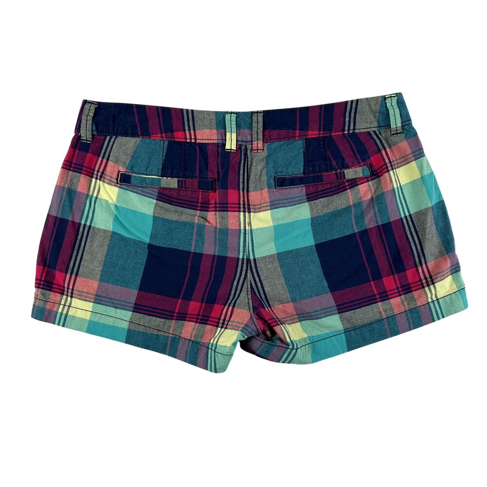 Vintage Old Navy Shorts Womens Size 4 Multi Plaid Madras Twill Low Rise Y2K